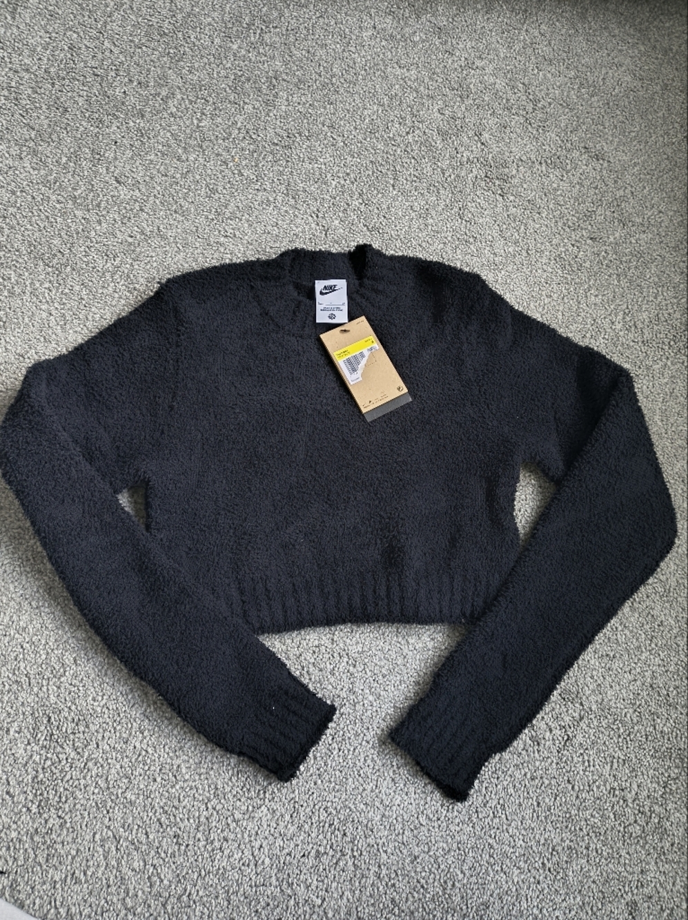 Nike Women's Black Plush Crew Neck Sweater